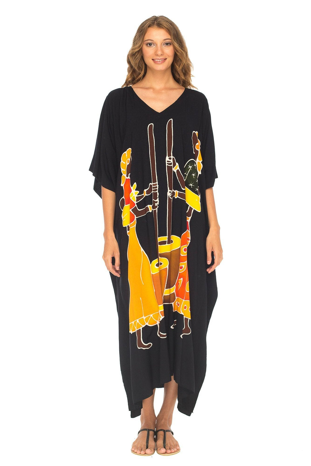 SHU - SHI Women's Long Kaftan Beach Maxi Dress - Casual Plus Size Cover Up - Love ShuShi