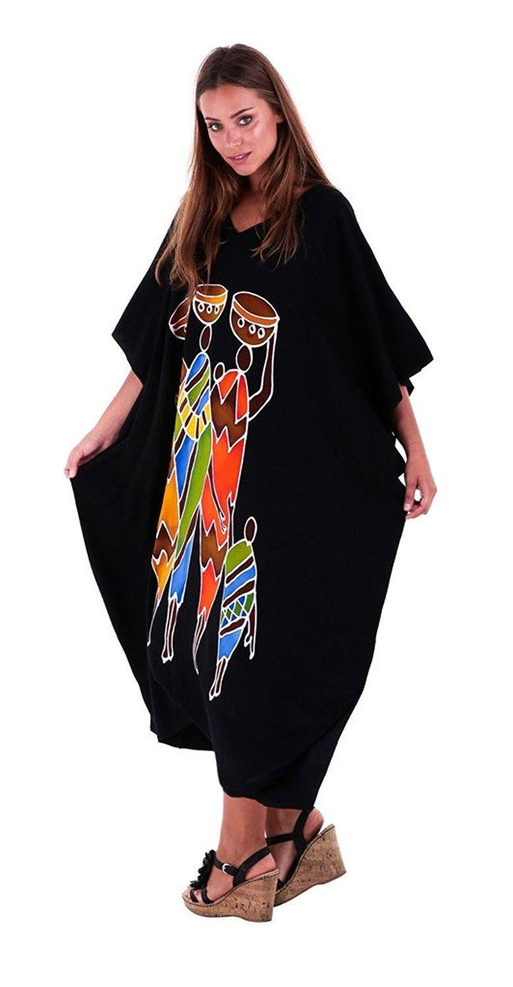 SHU - SHI Women's Long Kaftan Beach Maxi Dress - Casual Plus Size Cover Up - Love ShuShi