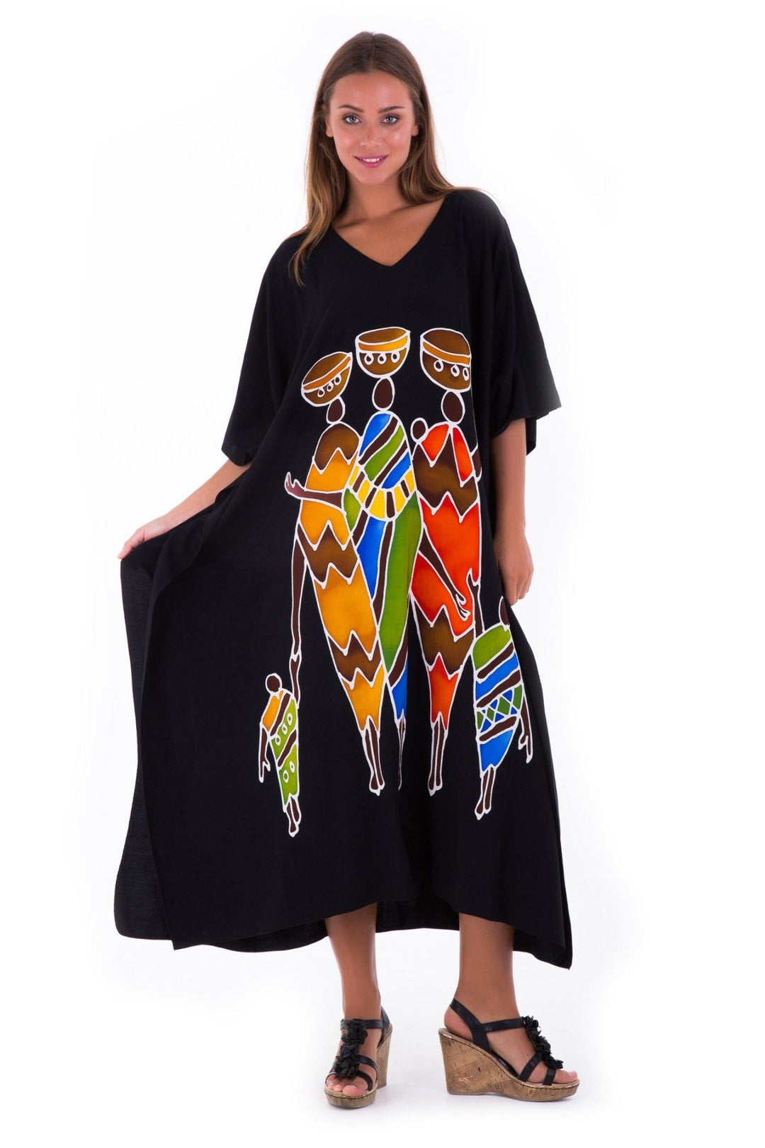 SHU - SHI Women's Long Kaftan Beach Maxi Dress - Casual Plus Size Cover Up - Love ShuShi