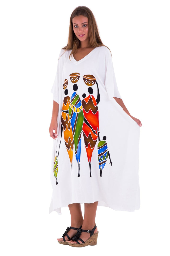 SHU - SHI Women's Long Kaftan Beach Maxi Dress - Casual Plus Size Cover Up - Love ShuShi