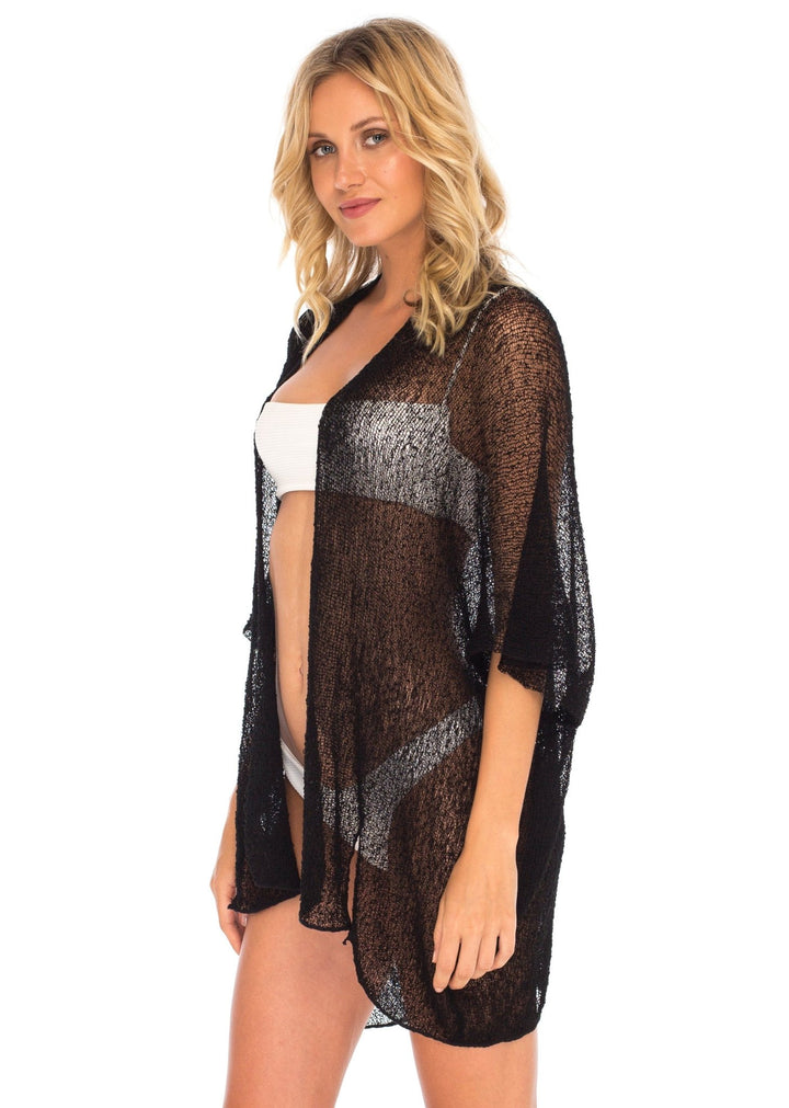 SHU - SHI Womens Long Sheer Kimono Cardigan Sweater Open Front Beach Top Cover Up - Love ShuShi