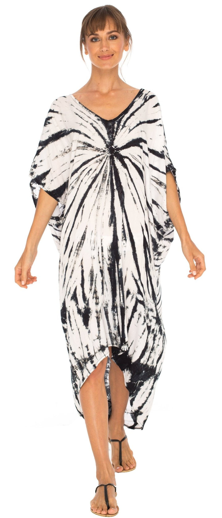 SHU - SHI Women's Loose Beach Cover - Up Dress - Oversized Boho Tunic Top with Tie Dye Design - Love ShuShi