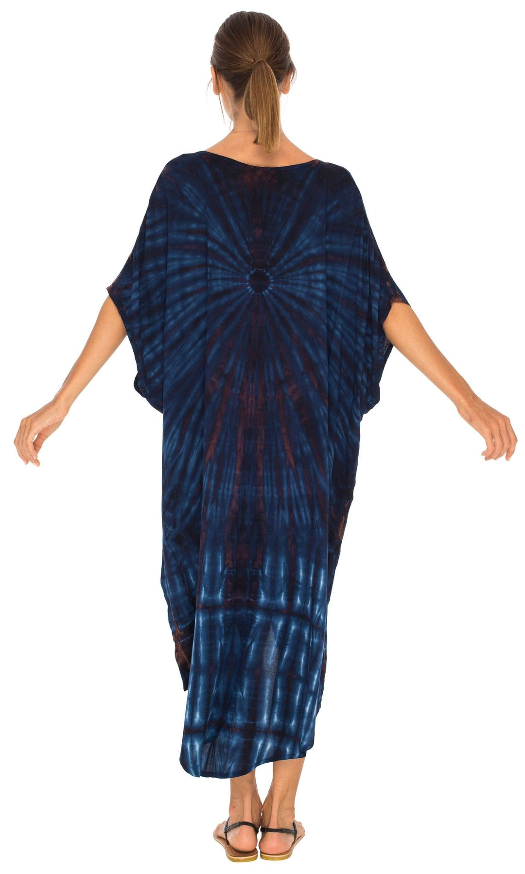 SHU - SHI Women's Loose Beach Cover - Up Dress - Oversized Boho Tunic Top with Tie Dye Design - Love ShuShi