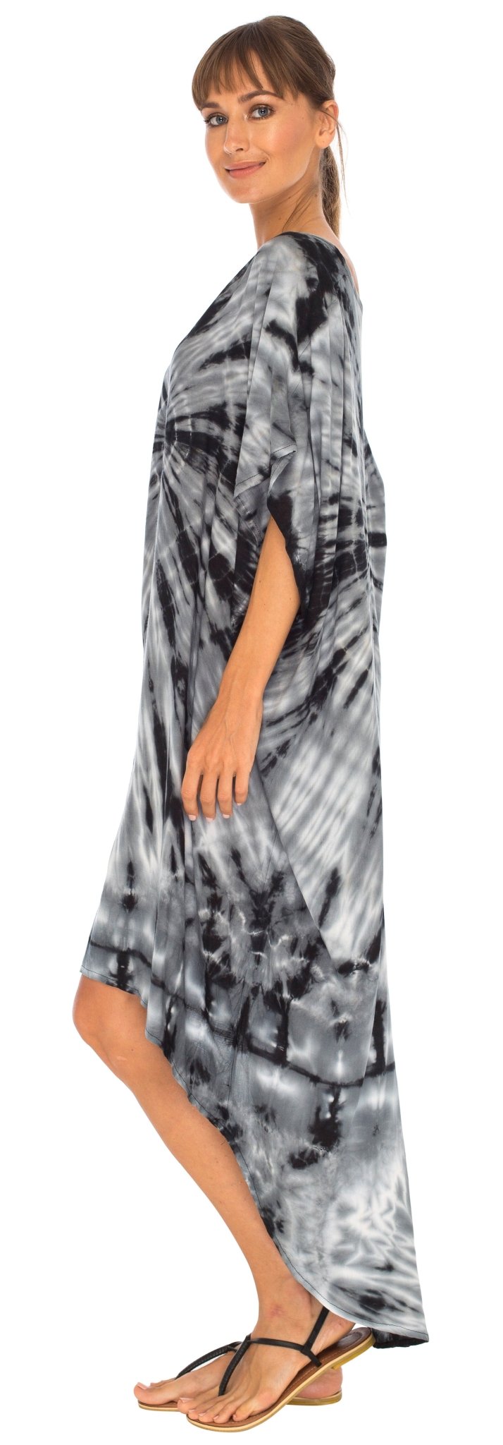 SHU - SHI Women's Loose Beach Cover - Up Dress - Oversized Boho Tunic Top with Tie Dye Design - Love ShuShi