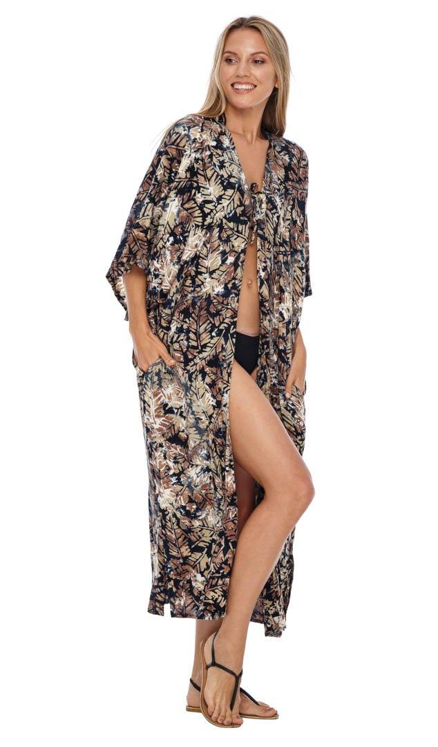 SHU - SHI Women's Open Front Kimono Cardigan Robe - Beach Cover - Up, Loose Fit, One Size - Love ShuShi