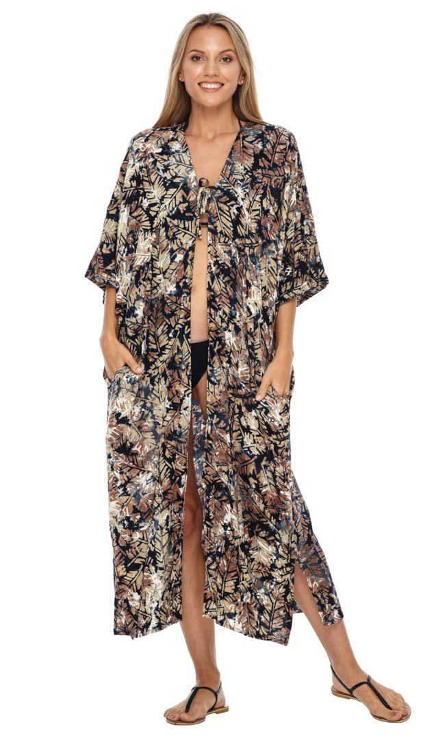 SHU - SHI Women's Open Front Kimono Cardigan Robe - Beach Cover - Up, Loose Fit, One Size - Love ShuShi