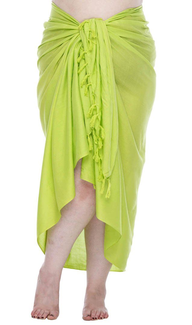 SHU - SHI Women's Plus Size Sarong Wrap Skirt - Solid Beach Cover - Up with Coconut Clip - Love ShuShi