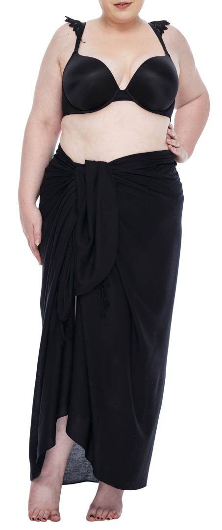 SHU - SHI Women's Plus Size Sarong Wrap Skirt - Solid Beach Cover - Up with Coconut Clip - Love ShuShi