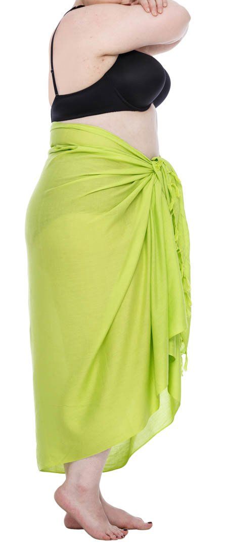 SHU - SHI Women's Plus Size Sarong Wrap Skirt - Solid Beach Cover - Up with Coconut Clip - Love ShuShi