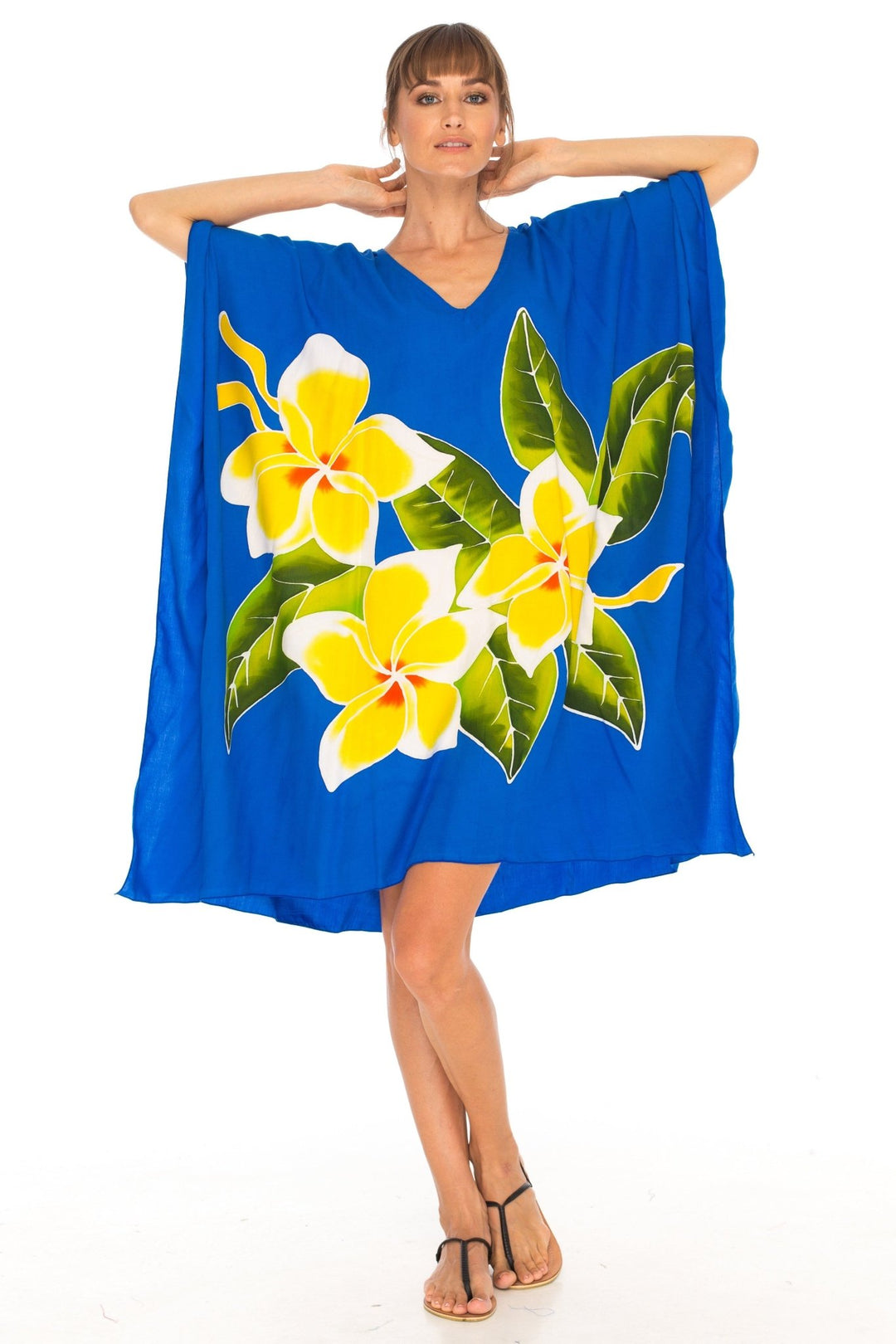 SHU - SHI Women's Plus Size Short Kaftan Poncho Dress - Beach Swimsuit Cover - Up - Love ShuShi