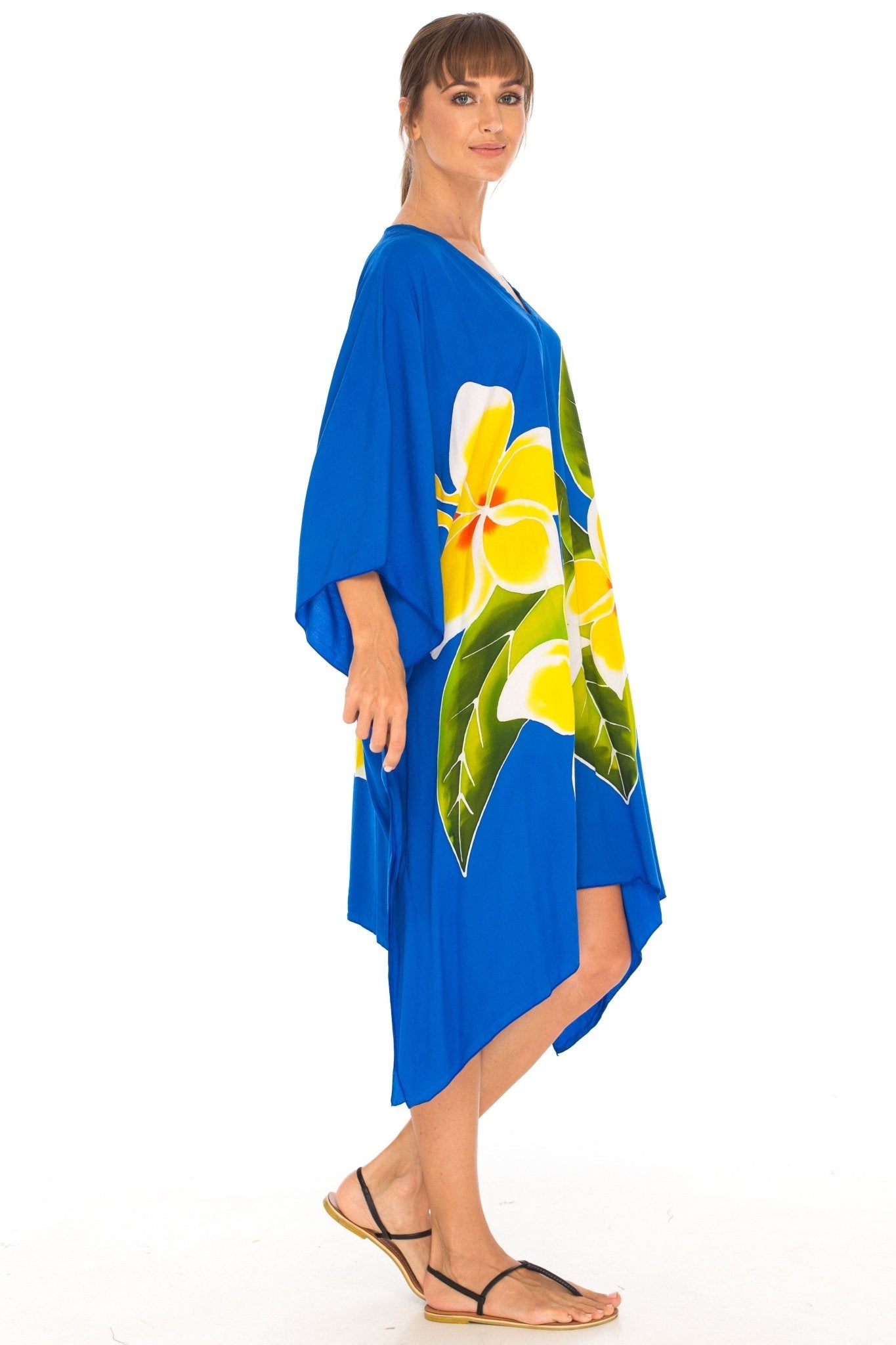 SHU - SHI Women's Plus Size Short Kaftan Poncho Dress - Beach Swimsuit Cover - Up - Love ShuShi