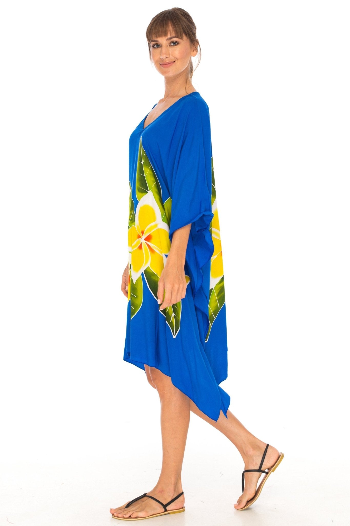 SHU - SHI Women's Plus Size Short Kaftan Poncho Dress - Beach Swimsuit Cover - Up - Love ShuShi