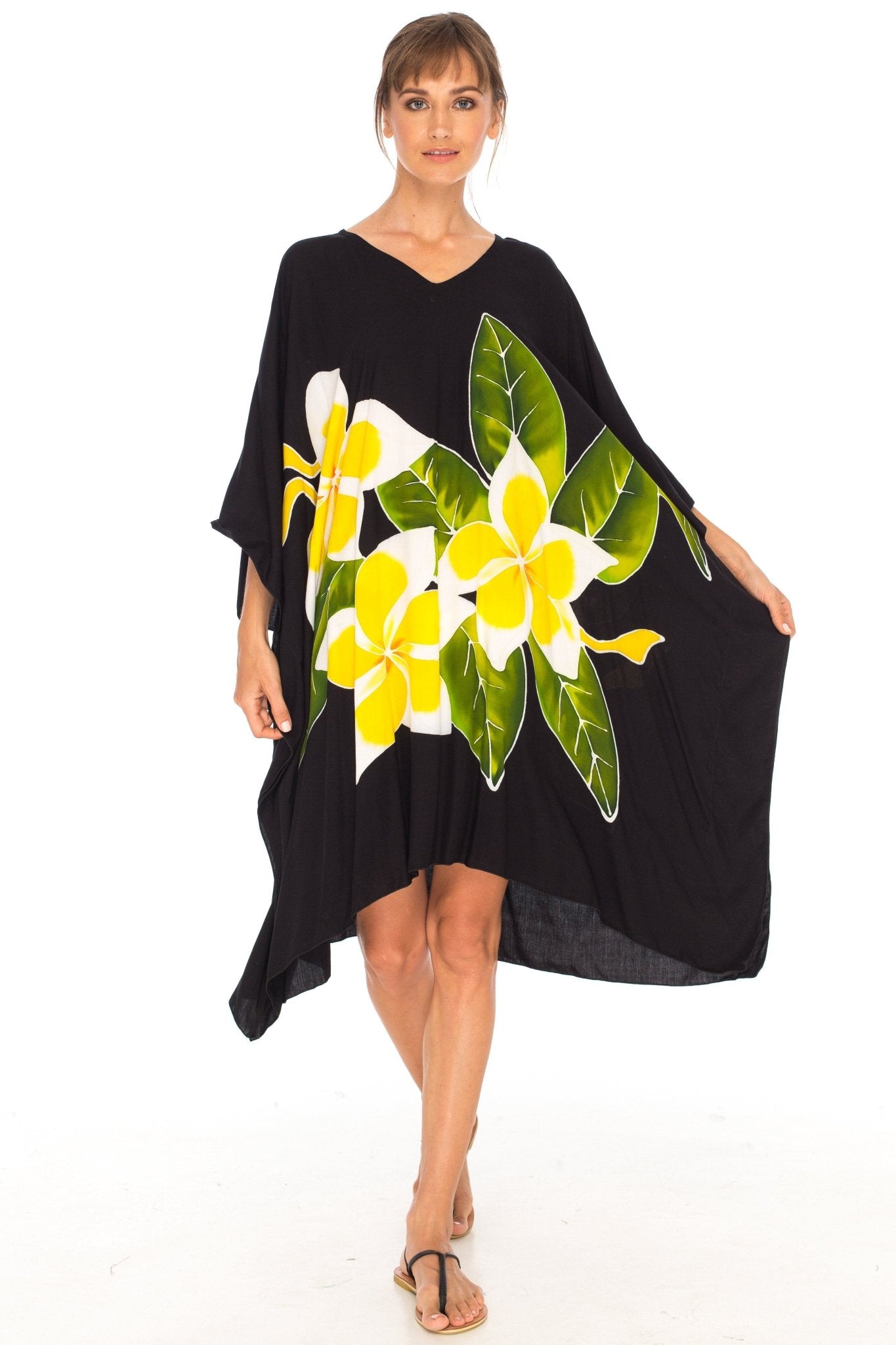 SHU - SHI Women's Plus Size Short Kaftan Poncho Dress - Beach Swimsuit Cover - Up - Love ShuShi