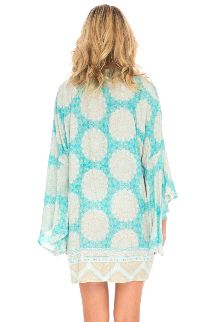 SHU - SHI Women's Sheer Kimono Cardigan Cover - Up | Loose Open Front Beach Kimono - Love ShuShi