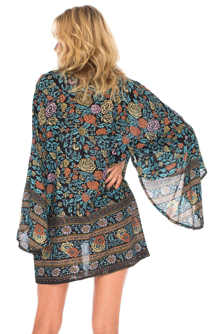 SHU - SHI Women's Sheer Kimono Cardigan Cover - Up | Loose Open Front Beach Kimono - Love ShuShi