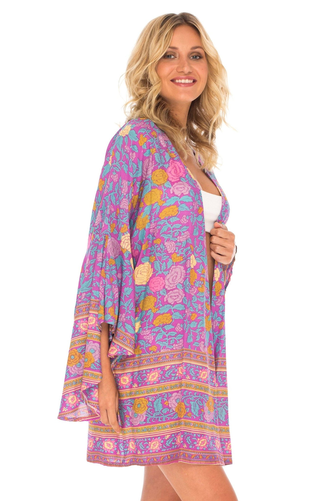 SHU - SHI Women's Sheer Kimono Cardigan Cover - Up | Loose Open Front Beach Kimono - Love ShuShi