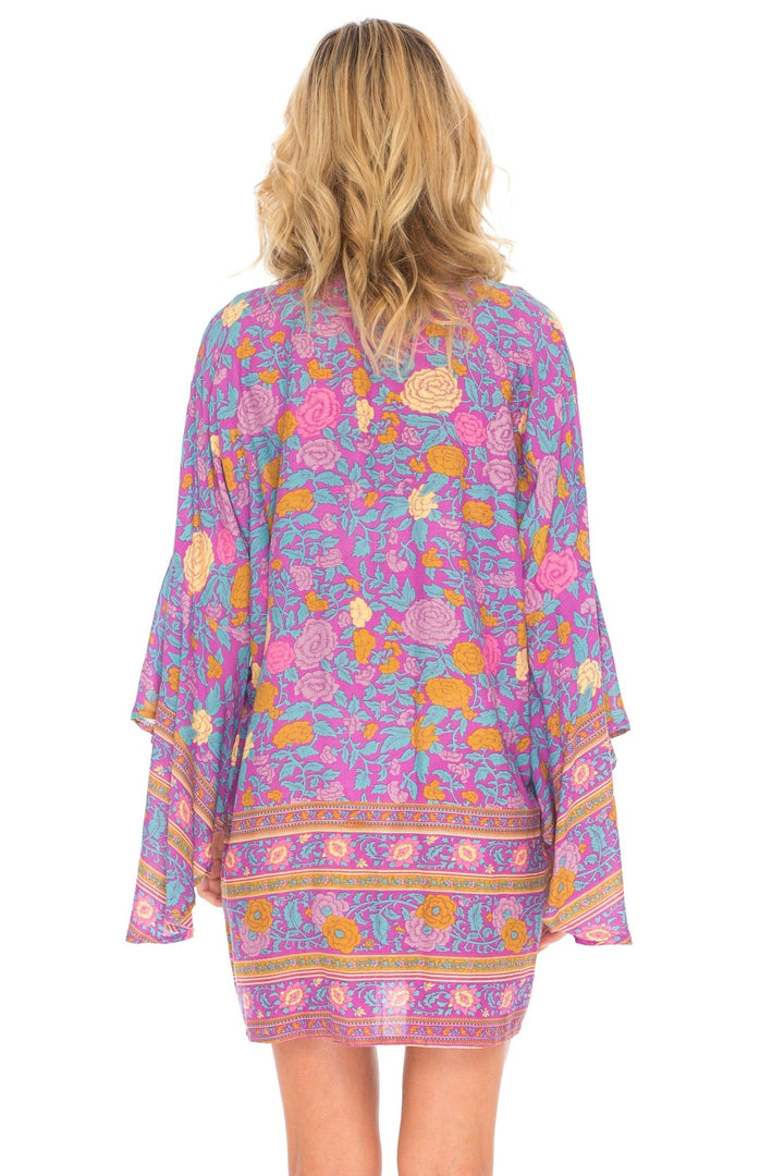 SHU - SHI Women's Sheer Kimono Cardigan Cover - Up | Loose Open Front Beach Kimono - Love ShuShi