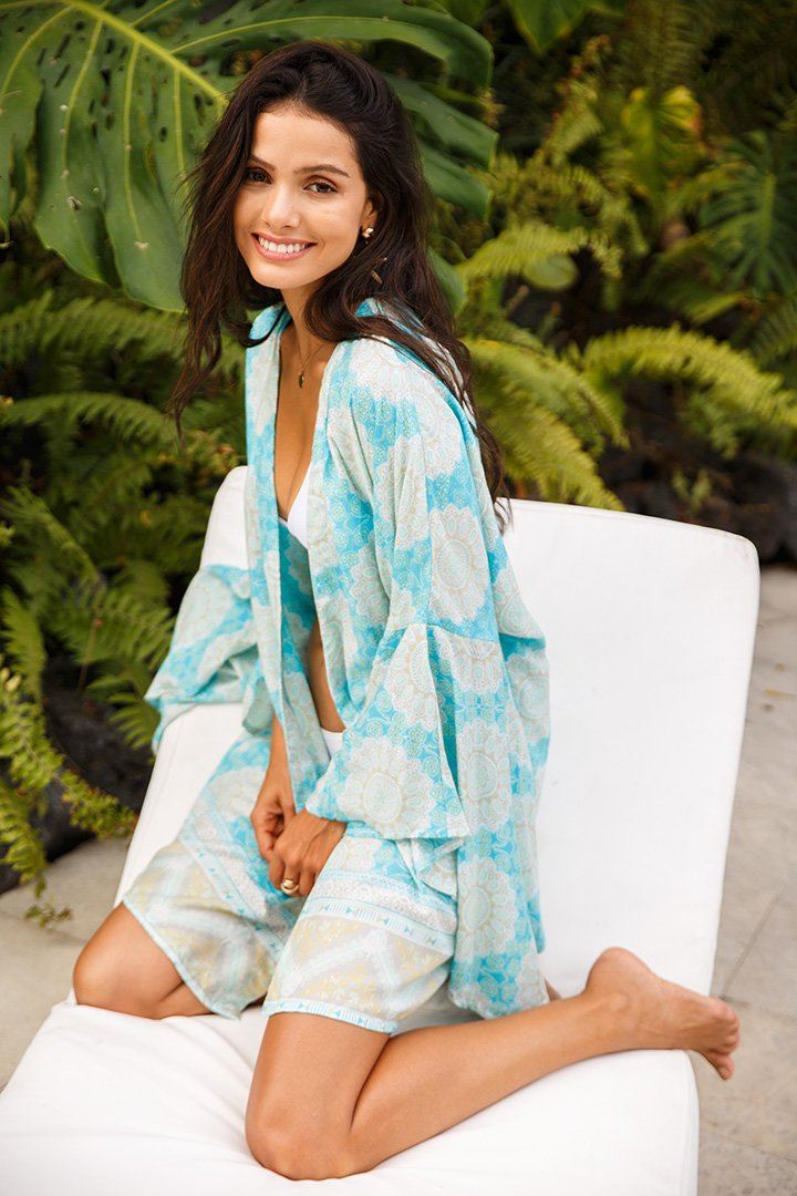 SHU - SHI Women's Sheer Kimono Cardigan Cover - Up | Loose Open Front Beach Kimono - Love ShuShi