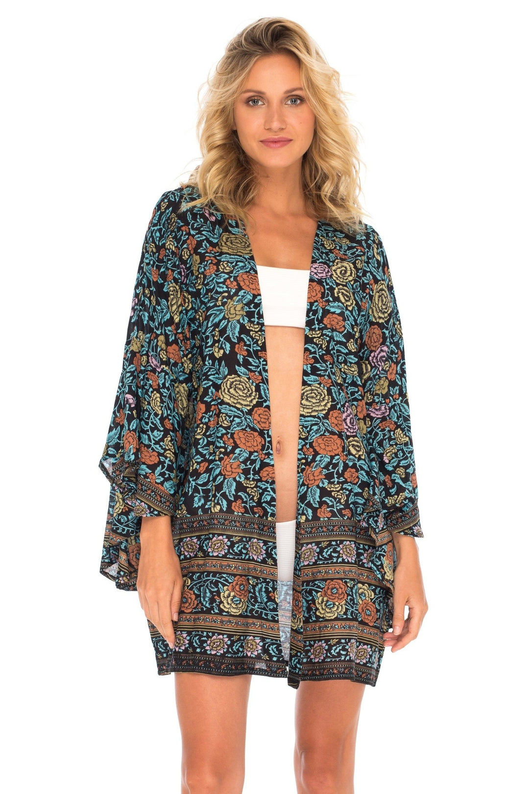 SHU - SHI Women's Sheer Kimono Cardigan Cover - Up | Loose Open Front Beach Kimono - Love ShuShi