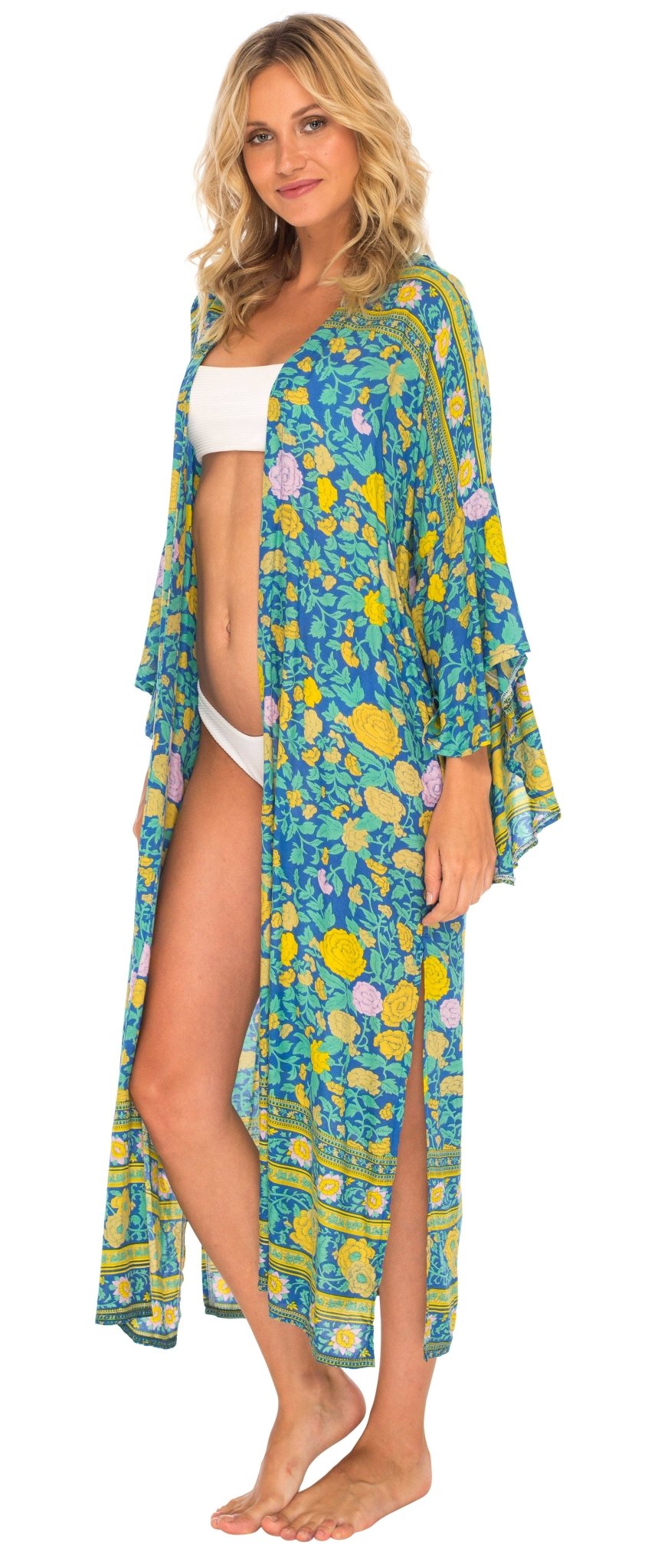 SHU - SHI Women's Sheer Loose Kimono Cardigan Cover - Up - Open Front Beach Kimono - Love ShuShi