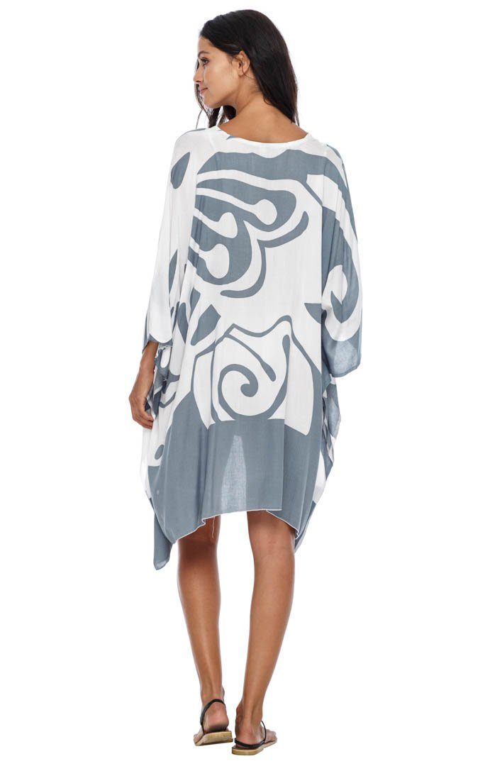 SHU - SHI Women's Short Beach Caftan - Butterfly Loose Swimsuit Cover - Up, Poncho Tunic Dress - Love ShuShi