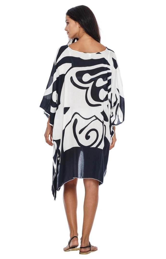 SHU - SHI Women's Short Beach Caftan - Butterfly Loose Swimsuit Cover - Up, Poncho Tunic Dress - Love ShuShi