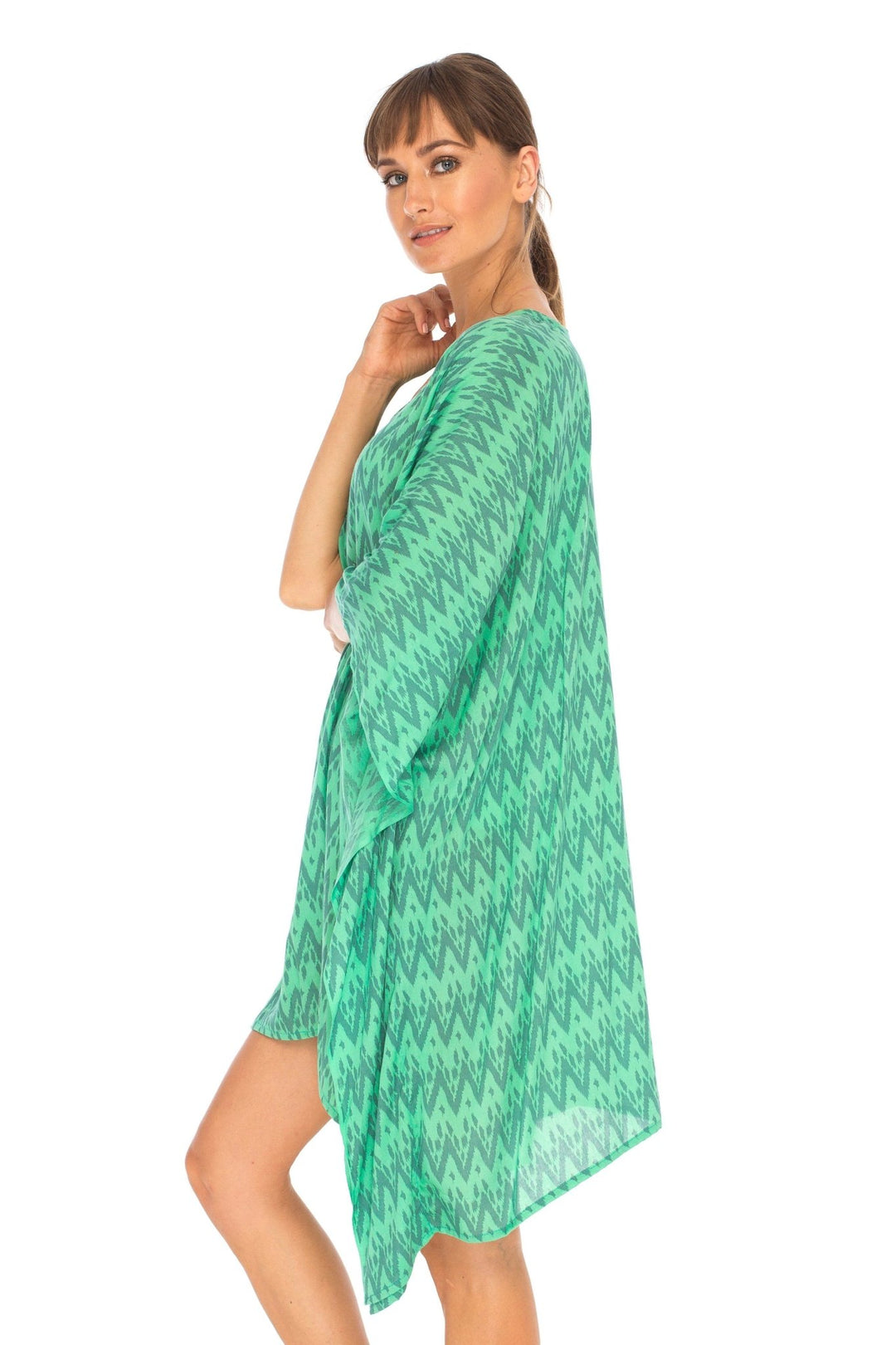 SHU - SHI Women's Short Beach Poncho Dress Kaftan - Loose Swimsuit Cover Up Top - Love ShuShi