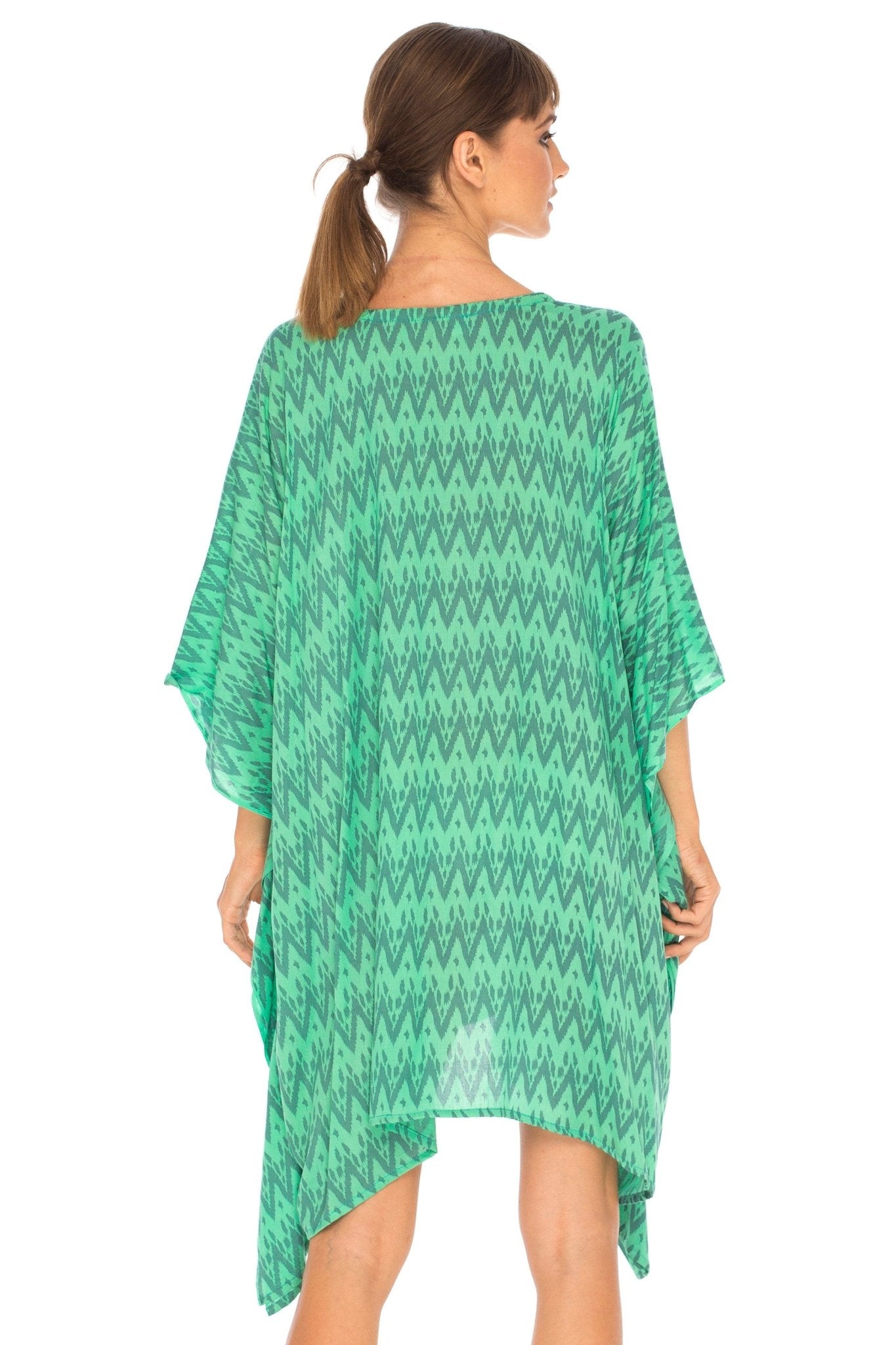 SHU - SHI Women's Short Beach Poncho Dress Kaftan - Loose Swimsuit Cover Up Top - Love ShuShi