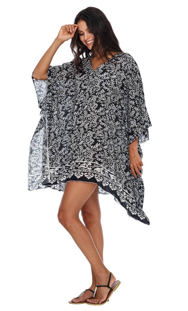 SHU - SHI Women's Short Beach Swimsuit Cover - Up: Loose Caftan Poncho Beach Tunic Dress - Love ShuShi