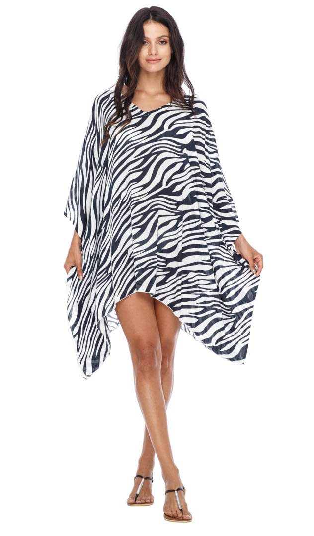 SHU - SHI Women's Short Beach Swimsuit Cover - Up Loose Caftan Poncho Beach Tunic Dress - Love ShuShi