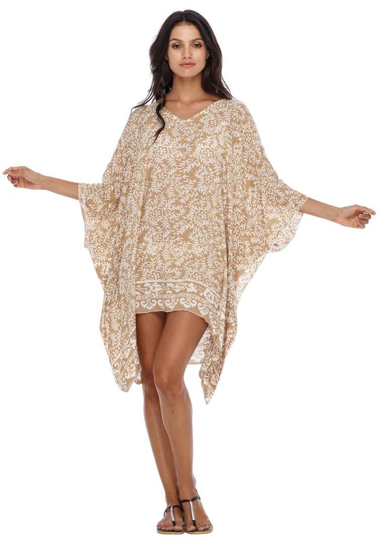 SHU - SHI Women's Short Beach Swimsuit Cover - Up: Loose Caftan Poncho Beach Tunic Dress - Love ShuShi