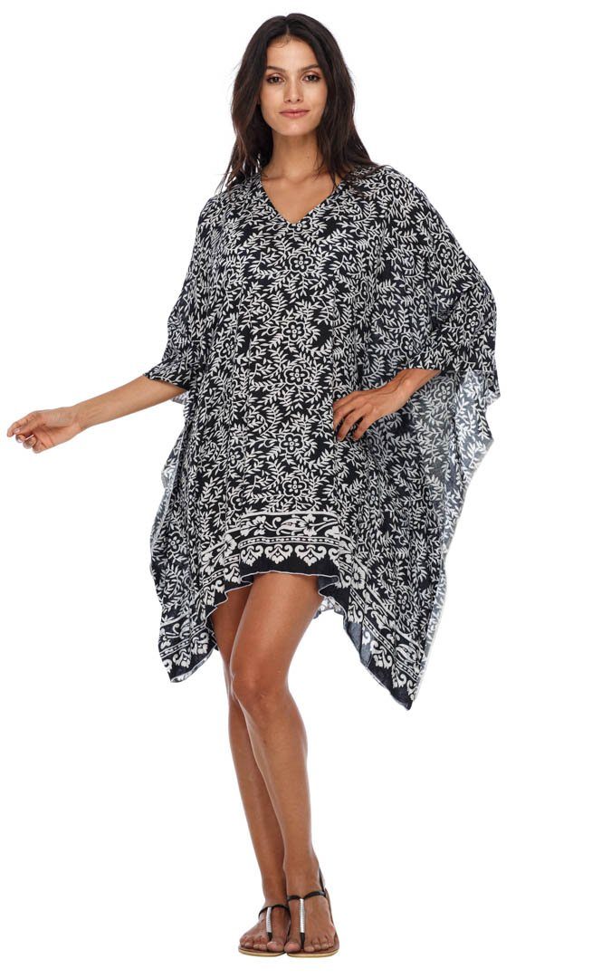 SHU - SHI Women's Short Beach Swimsuit Cover - Up: Loose Caftan Poncho Beach Tunic Dress - Love ShuShi