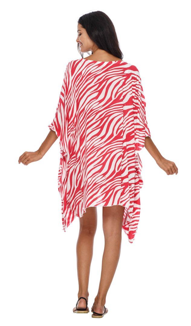 SHU - SHI Women's Short Beach Swimsuit Cover - Up Loose Caftan Poncho Beach Tunic Dress - Love ShuShi