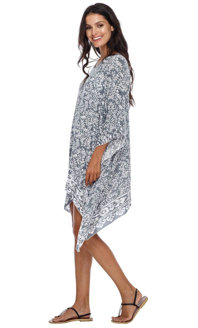 SHU - SHI Women's Short Beach Swimsuit Cover - Up: Loose Caftan Poncho Beach Tunic Dress - Love ShuShi