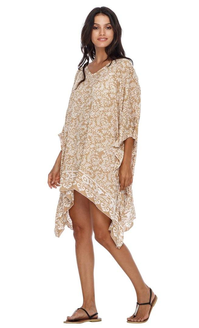 SHU - SHI Women's Short Beach Swimsuit Cover - Up: Loose Caftan Poncho Beach Tunic Dress - Love ShuShi