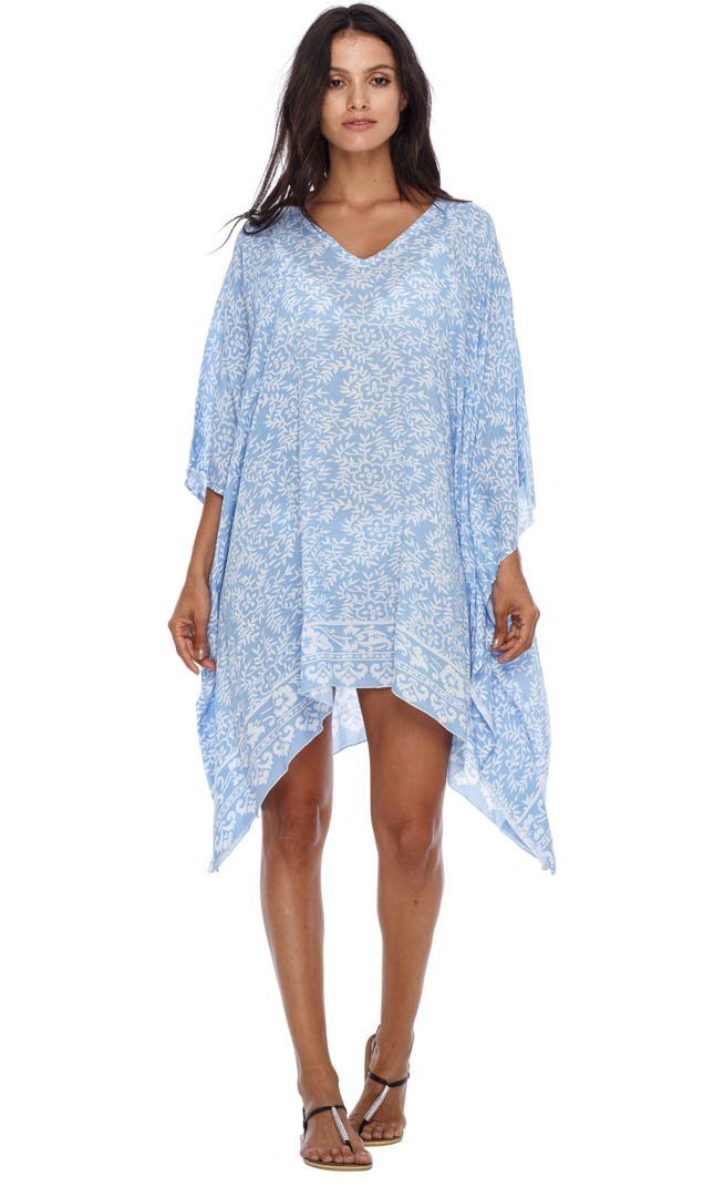 SHU - SHI Women's Short Beach Swimsuit Cover - Up: Loose Caftan Poncho Beach Tunic Dress - Love ShuShi