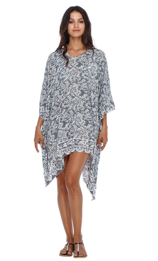 SHU - SHI Women's Short Beach Swimsuit Cover - Up: Loose Caftan Poncho Beach Tunic Dress - Love ShuShi