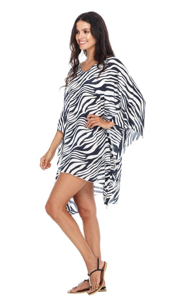 SHU - SHI Women's Short Beach Swimsuit Cover - Up Loose Caftan Poncho Beach Tunic Dress - Love ShuShi