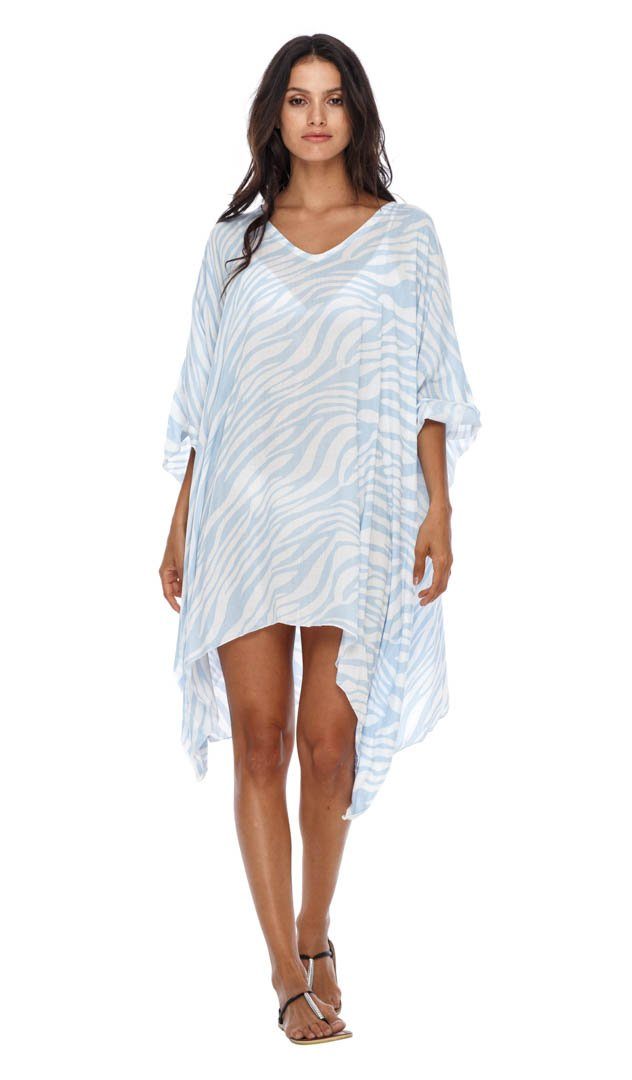 SHU - SHI Women's Short Beach Swimsuit Cover - Up Loose Caftan Poncho Beach Tunic Dress - Love ShuShi