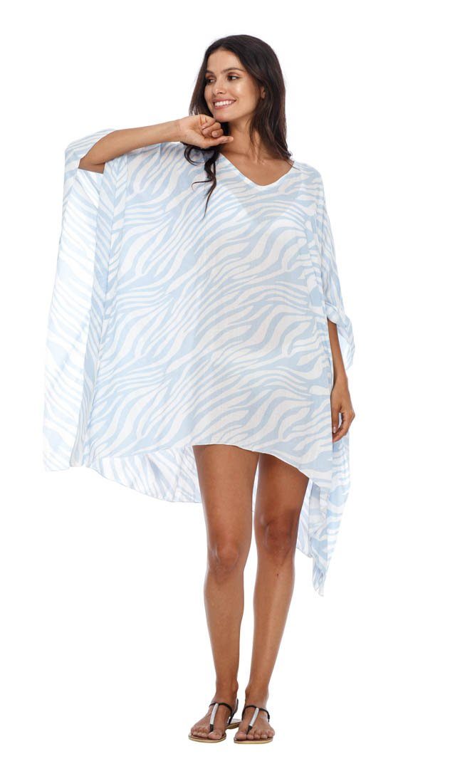 SHU - SHI Women's Short Beach Swimsuit Cover - Up Loose Caftan Poncho Beach Tunic Dress - Love ShuShi