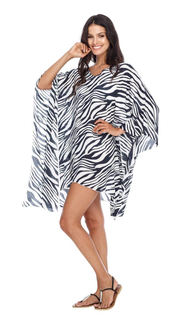 SHU - SHI Women's Short Beach Swimsuit Cover - Up Loose Caftan Poncho Beach Tunic Dress - Love ShuShi