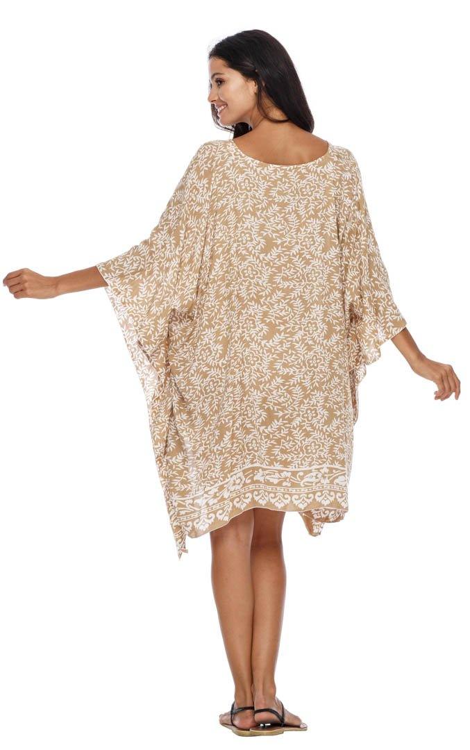 SHU - SHI Women's Short Beach Swimsuit Cover - Up: Loose Caftan Poncho Beach Tunic Dress - Love ShuShi