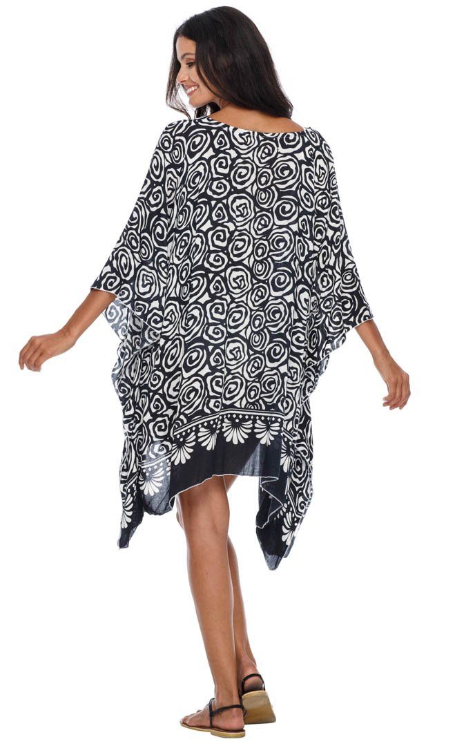 SHU - SHI Women's Short Caftan Poncho Beach Tunic Dress - Loose Swimsuit Cover - Up - Love ShuShi