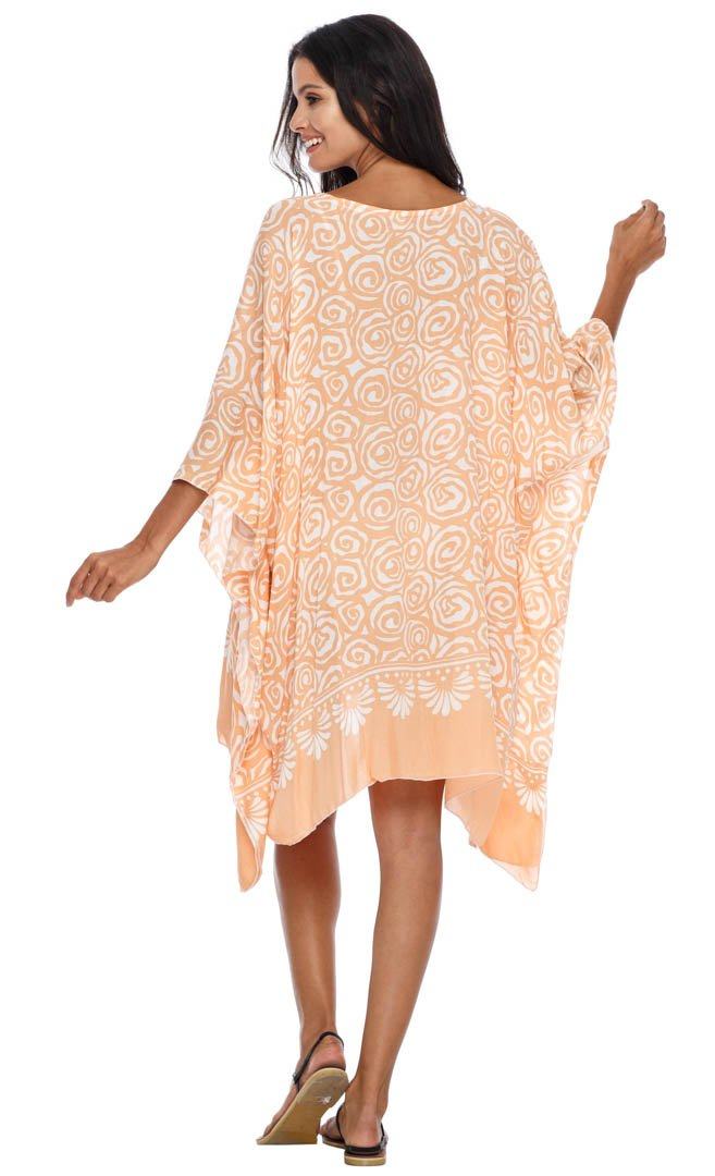 SHU - SHI Women's Short Caftan Poncho Beach Tunic Dress - Loose Swimsuit Cover - Up - Love ShuShi