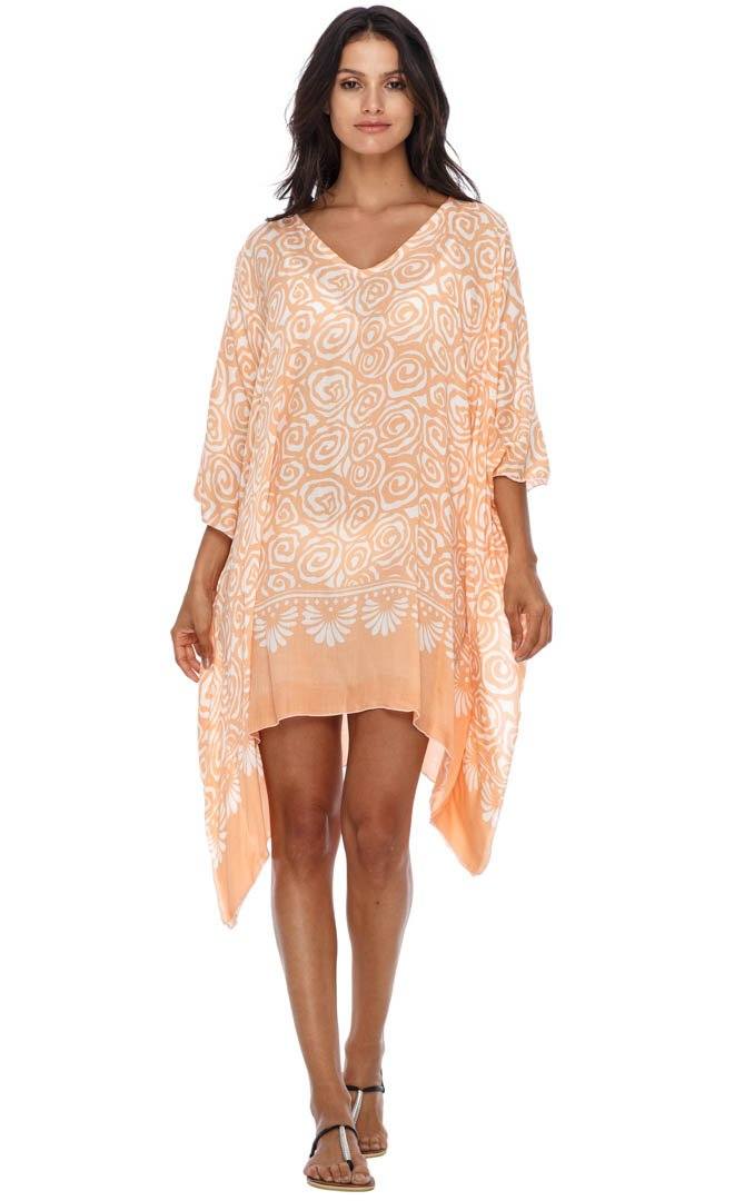 SHU - SHI Women's Short Caftan Poncho Beach Tunic Dress - Loose Swimsuit Cover - Up - Love ShuShi