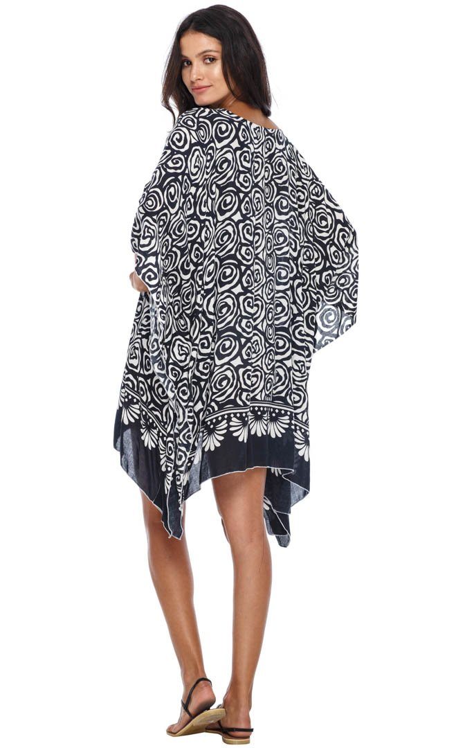 SHU - SHI Women's Short Caftan Poncho Beach Tunic Dress - Loose Swimsuit Cover - Up - Love ShuShi