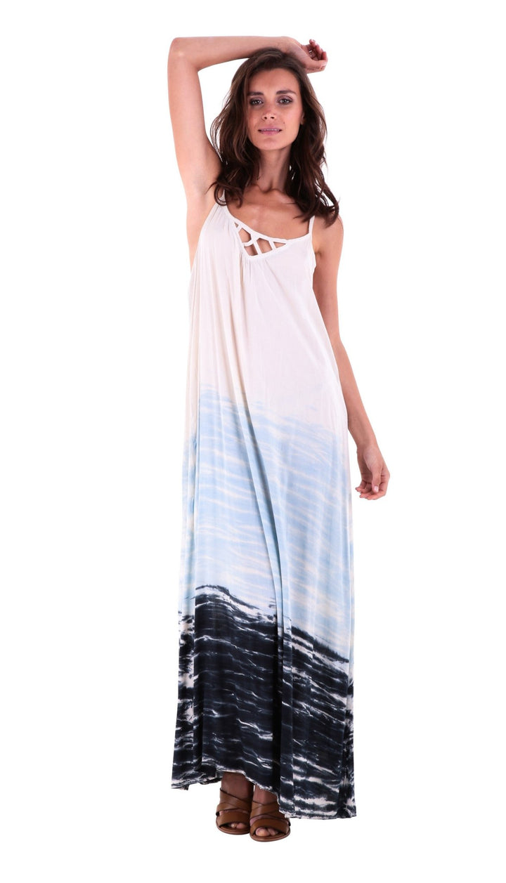 SHU - SHI Women's Sleeveless Maxi Tank Dress - Tie Dye Sundress - Love ShuShi