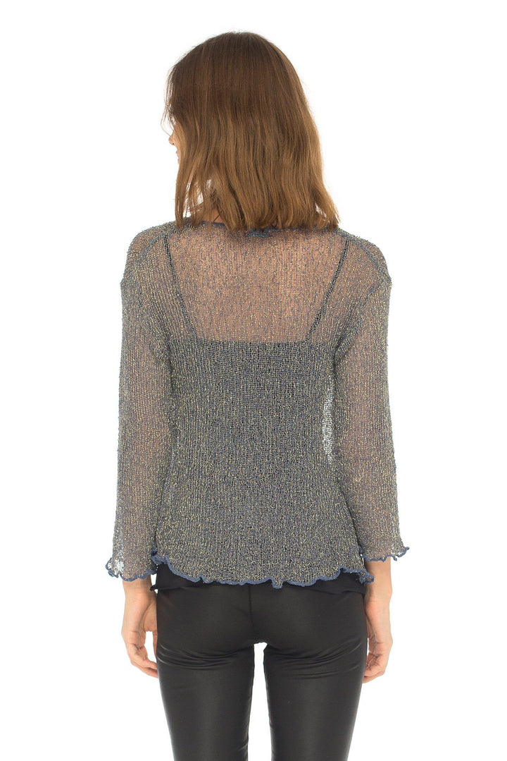 SHU - SHI Womens Sparkly Knit Sheer Shrug Cardigan Bolero Top One Size Fits Most - Love ShuShi