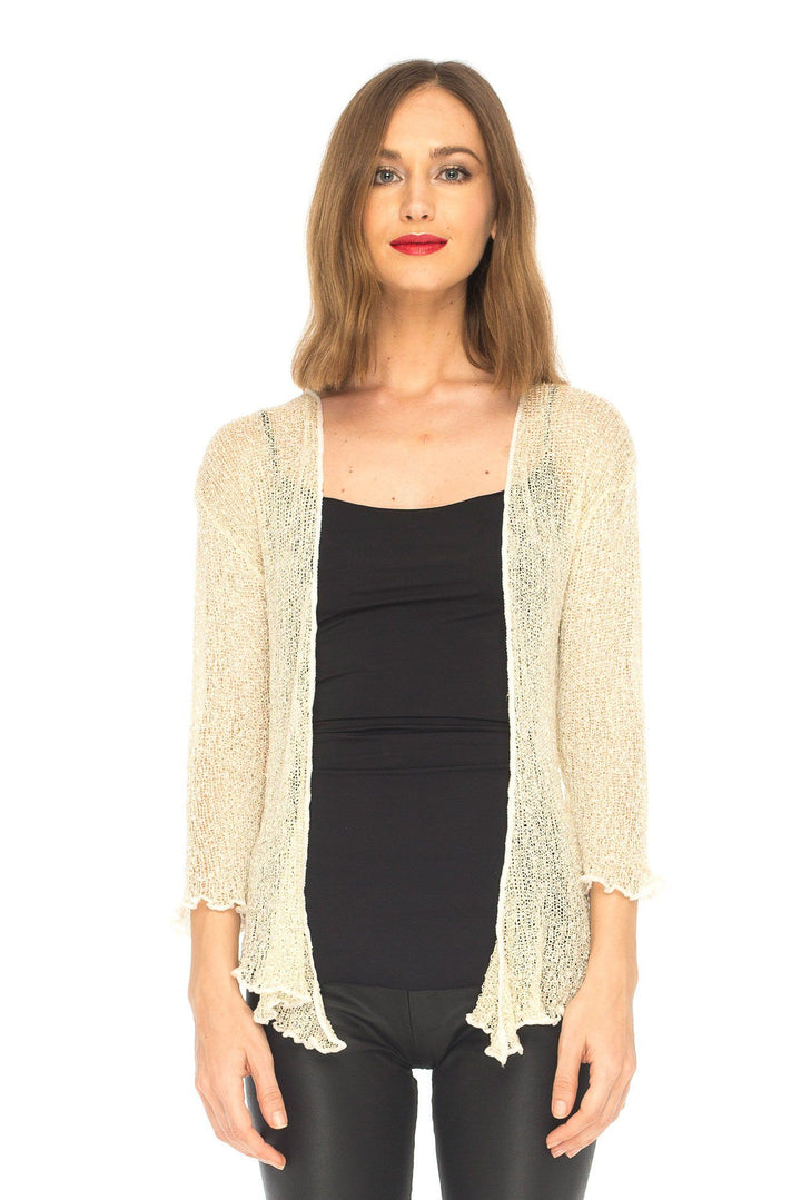 SHU - SHI Womens Sparkly Knit Sheer Shrug Cardigan Bolero Top One Size Fits Most - Love ShuShi