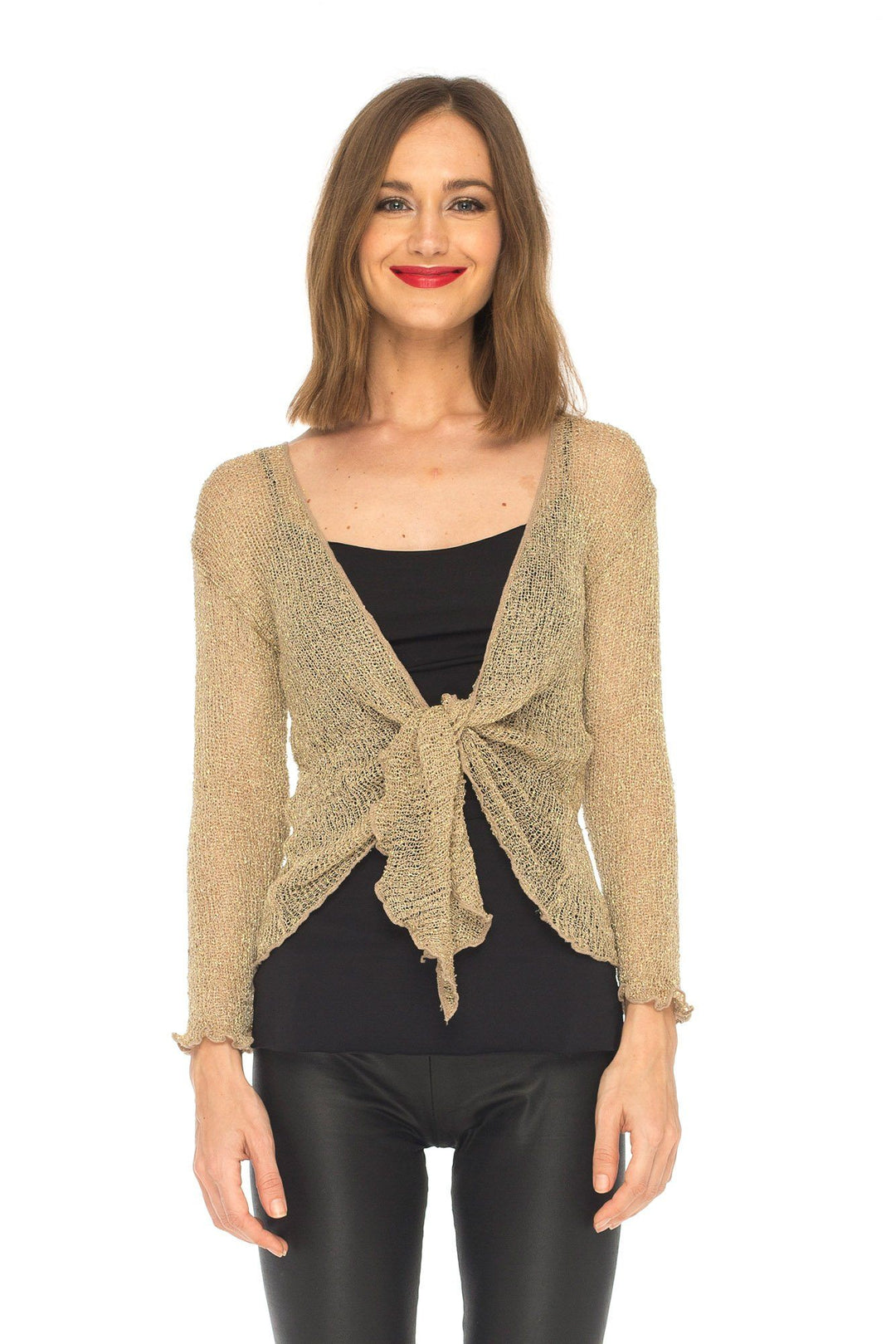 SHU - SHI Womens Sparkly Knit Sheer Shrug Cardigan Bolero Top One Size Fits Most - Love ShuShi